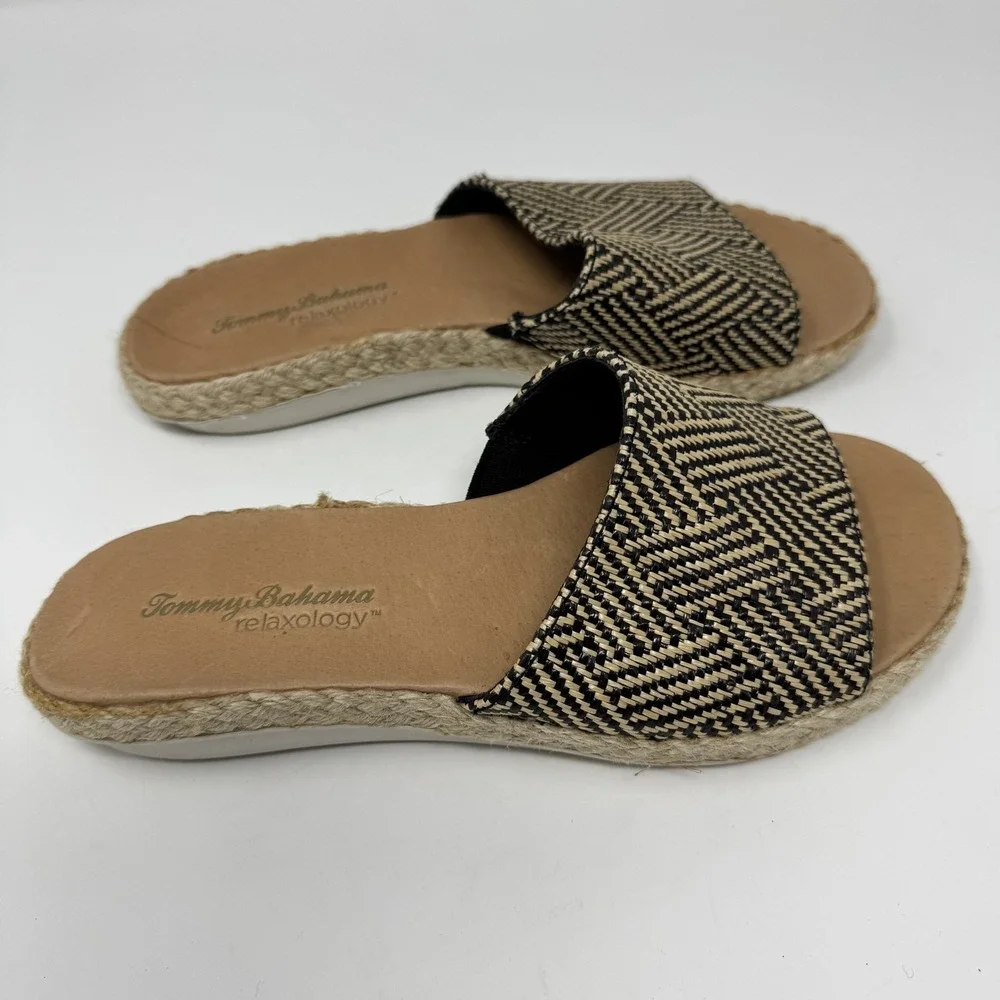 Tommy Bahama Relaxology Shoes Womens Size 8‎ Slide Espadrille Sandals Woven
